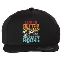 Life Is Better With A Remote Control And A Pile Of Rocks Wool Snapback Cap