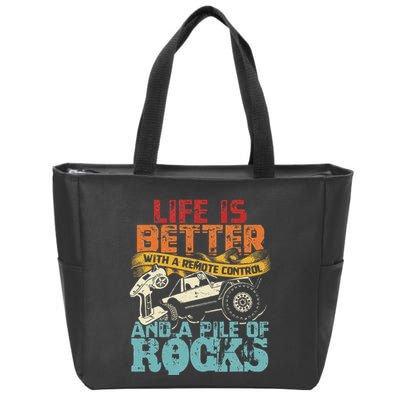 Life Is Better With A Remote Control And A Pile Of Rocks Zip Tote Bag