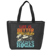 Life Is Better With A Remote Control And A Pile Of Rocks Zip Tote Bag
