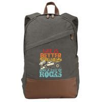 Life Is Better With A Remote Control And A Pile Of Rocks Cotton Canvas Backpack