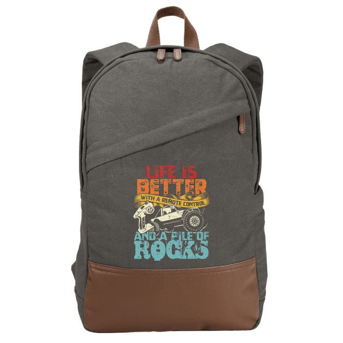 Life Is Better With A Remote Control And A Pile Of Rocks Cotton Canvas Backpack