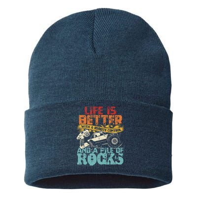 Life Is Better With A Remote Control And A Pile Of Rocks Sustainable Knit Beanie