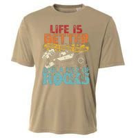 Life Is Better With A Remote Control And A Pile Of Rocks Cooling Performance Crew T-Shirt