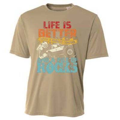 Life Is Better With A Remote Control And A Pile Of Rocks Cooling Performance Crew T-Shirt