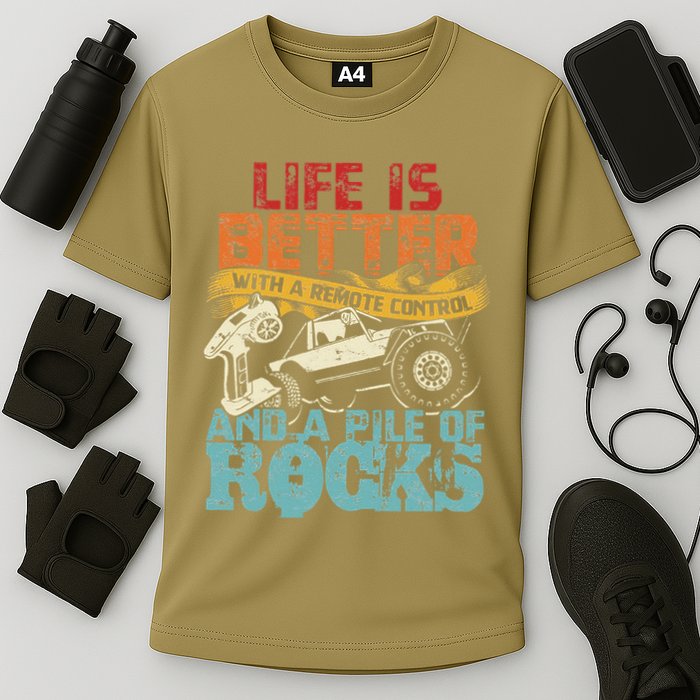 Life Is Better With A Remote Control And A Pile Of Rocks Performance Shirt