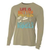 Life Is Better With A Remote Control And A Pile Of Rocks Cooling Performance Long Sleeve Crew