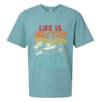 Life Is Better With A Remote Control And A Pile Of Rocks Sueded Cloud Jersey T-Shirt