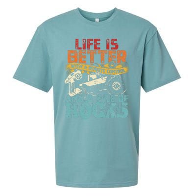 Life Is Better With A Remote Control And A Pile Of Rocks Sueded Cloud Jersey T-Shirt