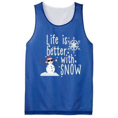 Life Is Better With Snow Cute Snow Christmas Funny Gift Mesh Reversible Basketball Jersey Tank