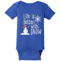 Life Is Better With Snow Cute Snow Christmas Funny Gift Baby Bodysuit