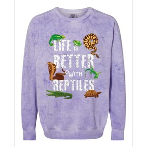 Life Is Better With Reptiles Lizard Reptile Pet Lover Colorblast Crewneck Sweatshirt