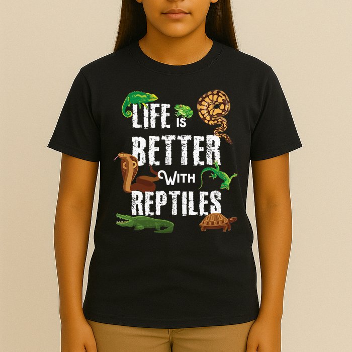 Life Is Better With Reptiles Lizard Reptile Pet Lover T-Shirt