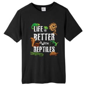 Life Is Better With Reptiles Lizard Reptile Pet Lover Tall Fusion ChromaSoft Performance T-Shirt