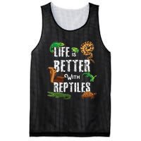 Life Is Better With Reptiles Lizard Reptile Pet Lover Mesh Reversible Basketball Jersey Tank