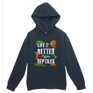 Life Is Better With Reptiles Lizard Reptile Pet Lover Urban Pullover Hoodie