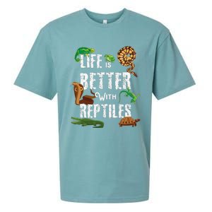 Life Is Better With Reptiles Lizard Reptile Pet Lover Sueded Cloud Jersey T-Shirt