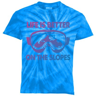 Life Is Better On The Slopes Gift Kids Tie-Dye T-Shirt