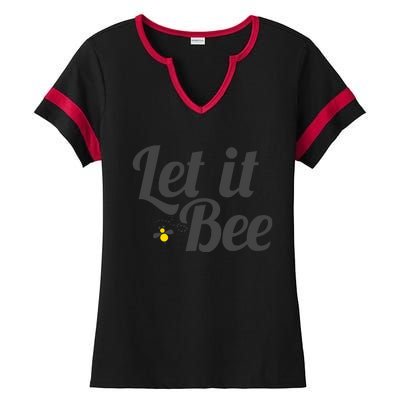 Let It Bee Funny Beehive Cute Beekeeping Gift Ladies Halftime Notch Neck Tee