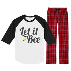 Let It Bee Funny Beehive Cute Beekeeping Gift Raglan Sleeve Pajama Set