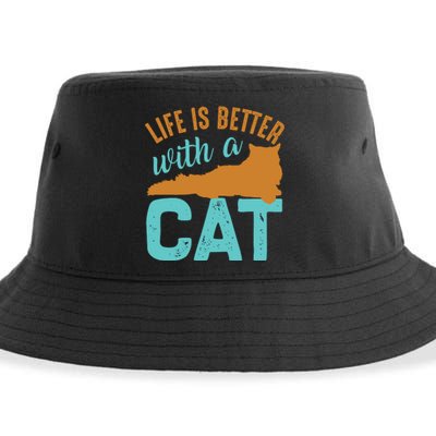 Life Is Better With A Cat Sustainable Bucket Hat