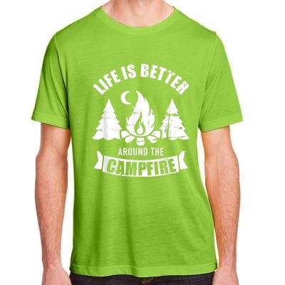 Life Is Better Around The Campfire Camping Adult ChromaSoft Performance T-Shirt