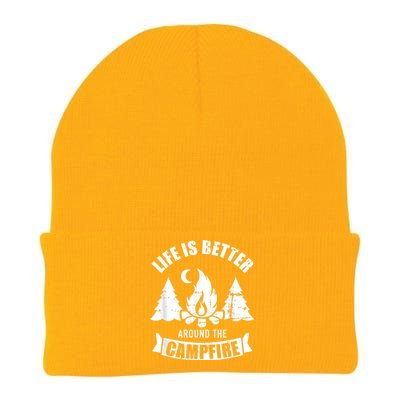 Life Is Better Around The Campfire Camping Knit Cap Winter Beanie