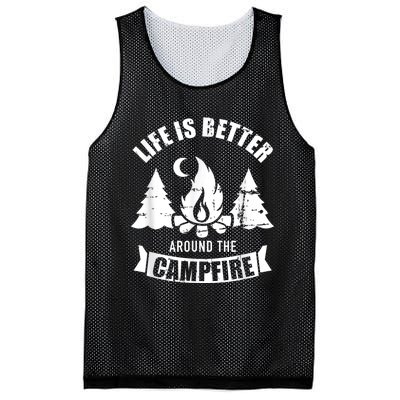 Life Is Better Around The Campfire Camping Mesh Reversible Basketball Jersey Tank