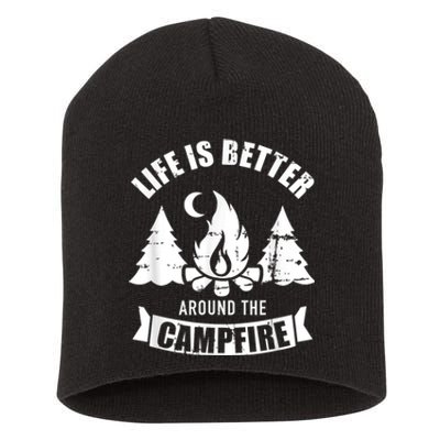 Life Is Better Around The Campfire Camping Short Acrylic Beanie