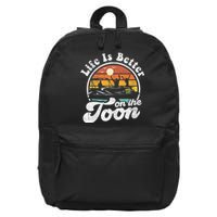 Life Is Better On The Toon Funny Pontoon Boat Boating Gift 16 in Basic Backpack