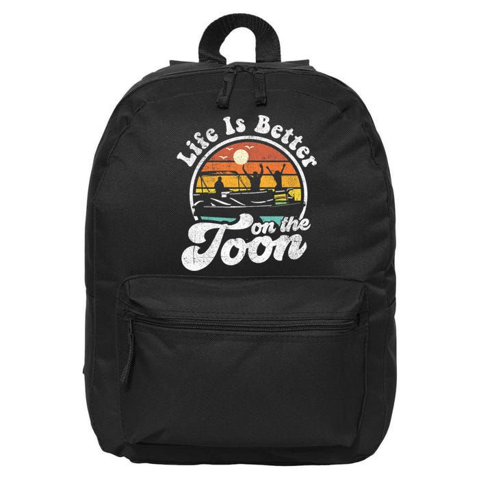 Life Is Better On The Toon Funny Pontoon Boat Boating Gift 16 in Basic Backpack