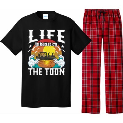 Life Is Better On The Toon Funny Pontoon Boat Pontooning Pajama Set