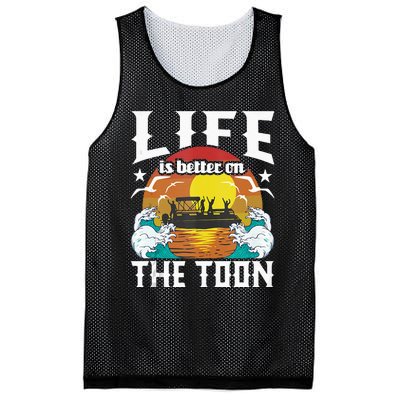 Life Is Better On The Toon Funny Pontoon Boat Pontooning Mesh Reversible Basketball Jersey Tank