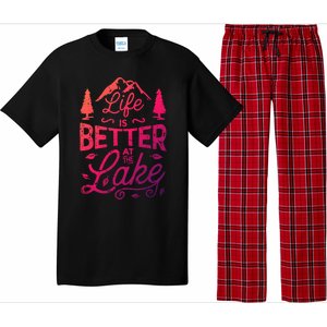 Life Is Better At Lake Funny Gift Fishing Boating Sailing Funny Gift Pajama Set