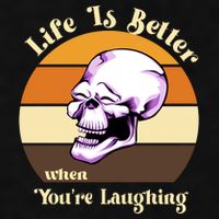 Life Is Better When Your Laughing Retro Skull Ladies PosiCharge Tri-Blend Wicking Tank