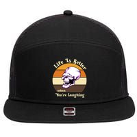 Life Is Better When Your Laughing Retro Skull 7 Panel Mesh Trucker Snapback Hat