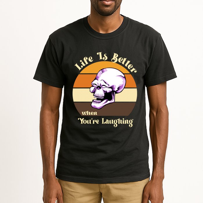 Life Is Better When Your Laughing Retro Skull Tall T-Shirt