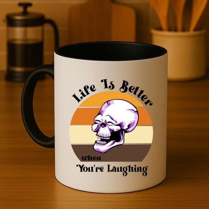 Life Is Better When Your Laughing Retro Skull Mug