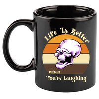 Life Is Better When Your Laughing Retro Skull 11oz C Handle Ceramic Mug