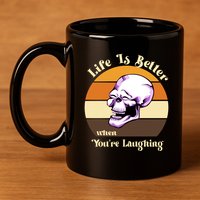 Life Is Better When Your Laughing Retro Skull 11oz C Handle Ceramic Mug