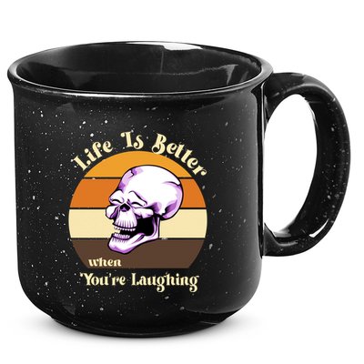 Life Is Better When Your Laughing Retro Skull 15oz Campfire Ceramic Mug