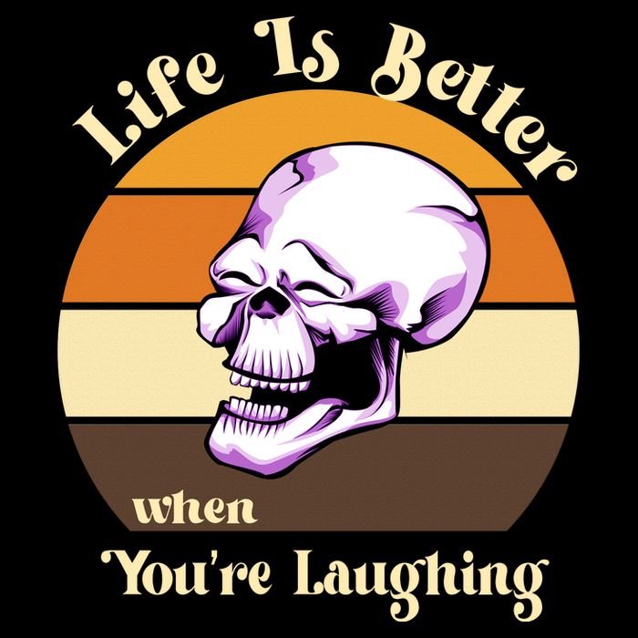 Life Is Better When Your Laughing Retro Skull Drawstring Bag