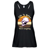 Life Is Better When Your Laughing Retro Skull Ladies Essential Flowy Tank