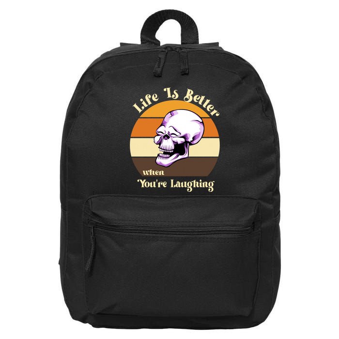 Life Is Better When Your Laughing Retro Skull 16 in Basic Backpack