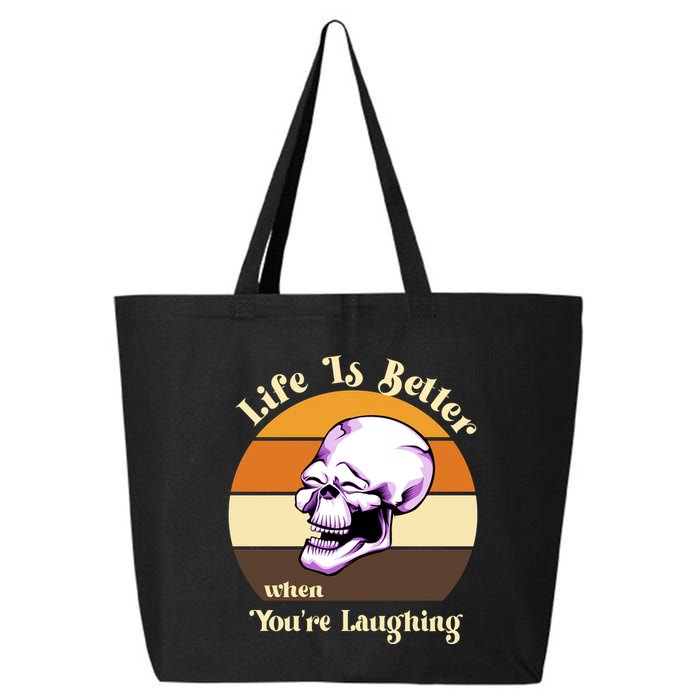 Life Is Better When Your Laughing Retro Skull 25L Jumbo Tote