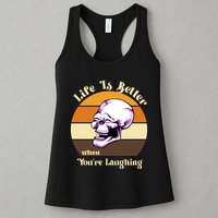 Life Is Better When Your Laughing Retro Skull Womens Tank Top