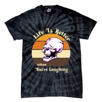 Life Is Better When Your Laughing Retro Skull Tie-Dye T-Shirt