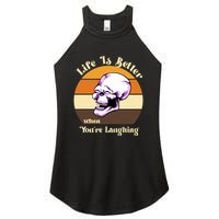 Life Is Better When Your Laughing Retro Skull Women's Perfect Tri Rocker Tank