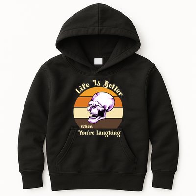 Life Is Better When Your Laughing Retro Skull Kids Hoodie
