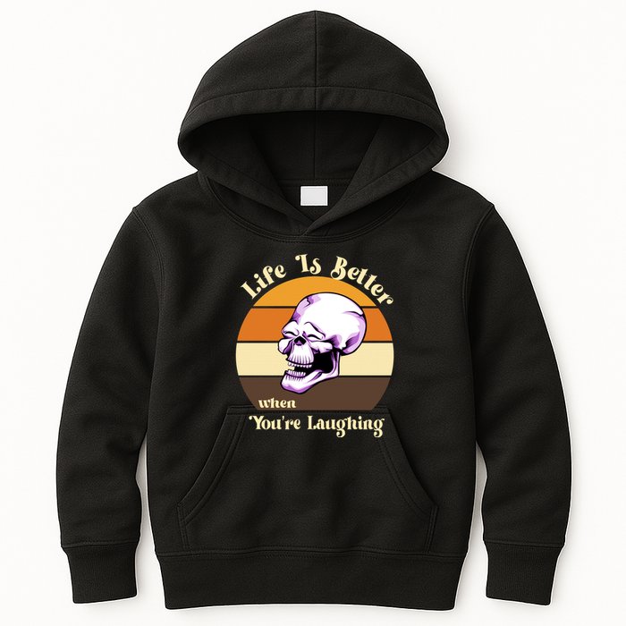 Life Is Better When Your Laughing Retro Skull Kids Hoodie