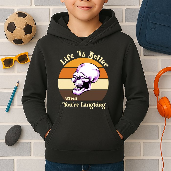 Life Is Better When Your Laughing Retro Skull Kids Hoodie